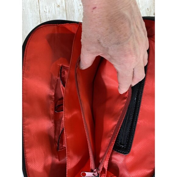 M. C. Marc Chantal Croc Embossed Leather Shoulder Purse Bag Black Handbag - Picture 14 of 16